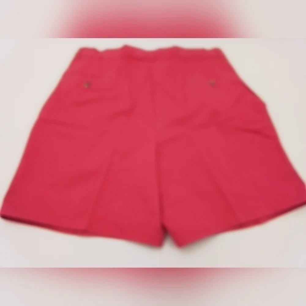 NWT Lands End Shorts Mens SZ 38 Chino Pleated RHUBARB PINK USA Vintage